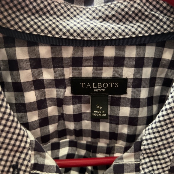 Talbots, Size SP, Long sleeve blue and white shirt - Picture 2 of 4